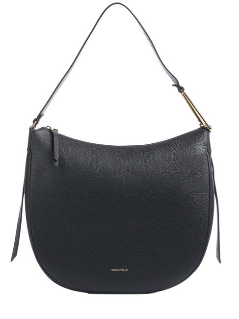 COCCINELLE PRISCILLA Sac bandoulière en cuir martelé Noir - Sacs pour Femme