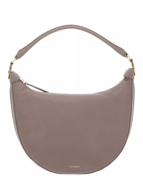 COCCINELLE SUNNIE  Sac bandoulière, en cuir taupe chaud - Sacs pour Femme