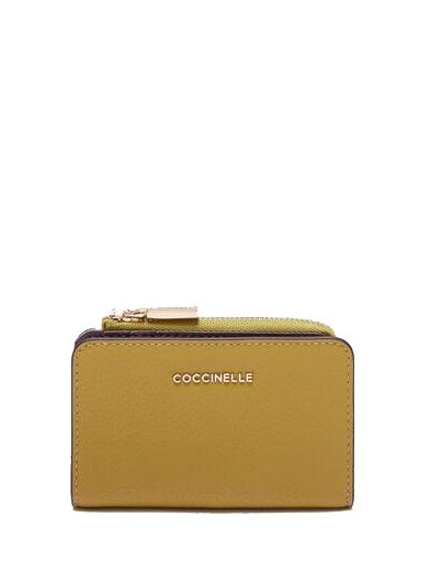 COCCINELLE METALLIC TRICOLOR  Porte-feuille en cuire citro/cul/coff - Portefeuilles Femme