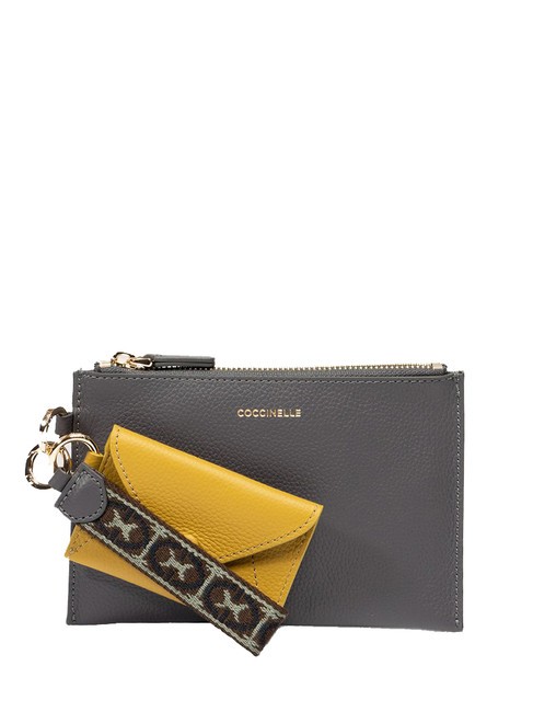 COCCINELLE LYRA  Pochette avec dragonne et pochette ardoise/citron - Sacs pour Femme