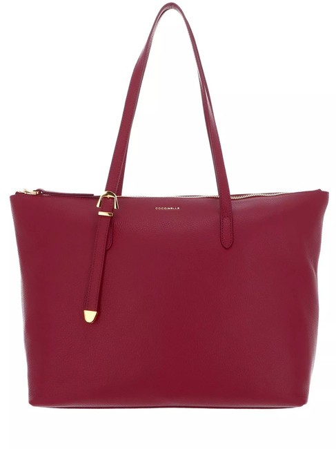 COCCINELLE GLEEN Sac shopping en cuir rouge grenat - Sacs pour Femme