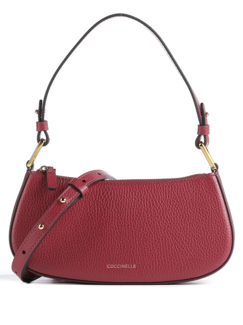 COCCINELLE MERVEILLE Sac à bandoulière en cuir texturé rouge grenat - Sacs pour Femme