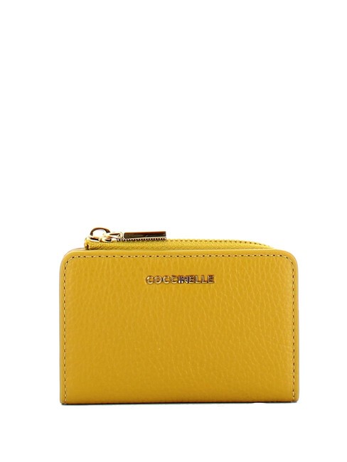 COCCINELLE METALLIC LOGO Porte-cartes en cuir Citronnelle - Portefeuilles Femme