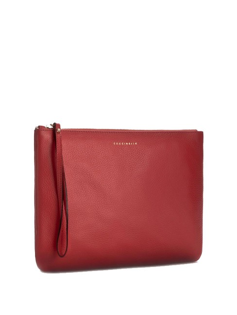 COCCINELLE ALIAS Pochette en cuir avec manchette rouge grenat - Sacs pour Femme