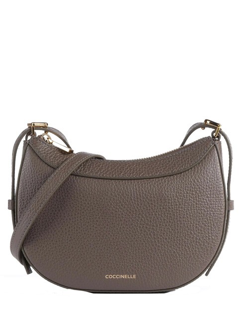 COCCINELLE WHISPER  Mini sac bandoulière, en cuir café - Sacs pour Femme