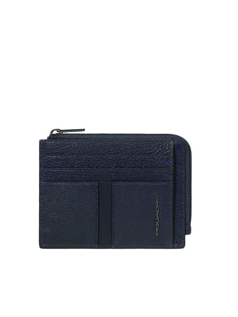 PIQUADRO WOLLEM Portefeuille plat en cuir bleu - Portefeuilles Homme