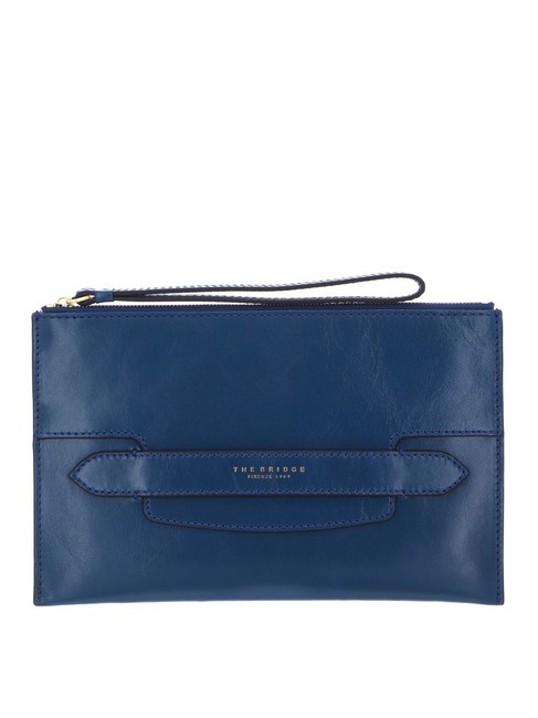 THE BRIDGE LUCREZIA Pochette en cuir jean court or - Sacs pour Femme