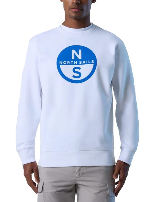 NORTH SAILS BASIC Sweat-shirt à col rond avec logo imprimé blanc - Pulls molletonnés