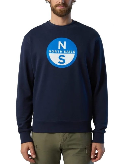 NORTH SAILS BASIC Sweat-shirt à col rond avec logo imprimé bleu marine - Pulls molletonnés