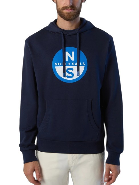 NORTH SAILS BASIC Sweat à capuche imprimé logo bleu marine - Pulls molletonnés