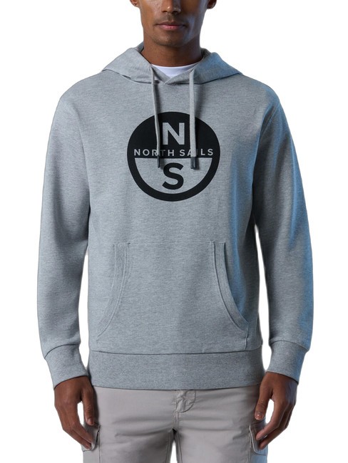 NORTH SAILS BASIC Sweat à capuche imprimé logo gris mélangé - Pulls molletonnés