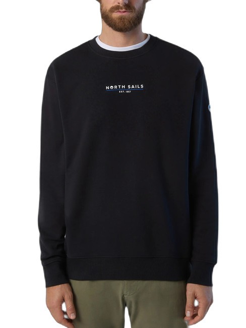 NORTH SAILS BASIC Sweat-shirt en coton avec lettrage logo noir - Pulls molletonnés