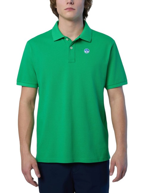 NORTH SAILS BASIC Polo à manches courtes en coton abeille verte - chemise polo