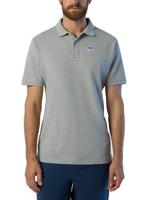 NORTH SAILS BASIC Polo à manches courtes en coton gris mélangé - chemise polo