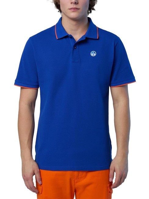 NORTH SAILS COLLAR STRIPED Polo à manches courtes en coton surf bleu - chemise polo