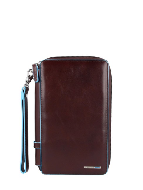 PIQUADRO BLUE SQUARE  Porte-documents de voyage, en cuir ACAJOU - Portefeuilles Homme