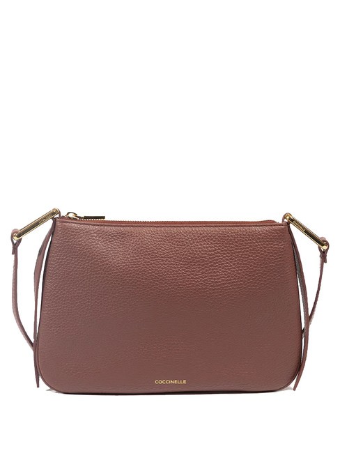 COCCINELLE MAGIE Sac plat en cuir texturé Brandy - Sacs pour Femme