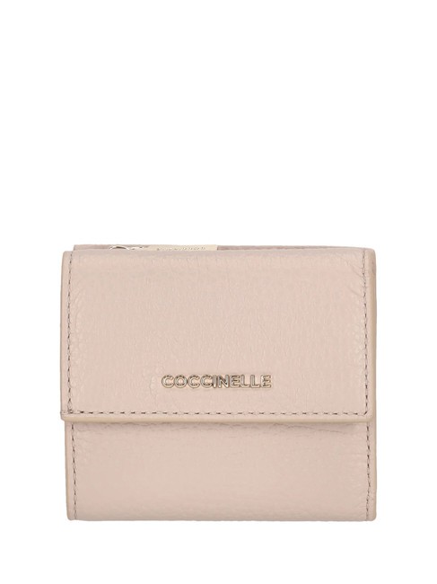 COCCINELLE METALLIC SOFT Portefeuille en cuir grainé rosaces - Portefeuilles Femme