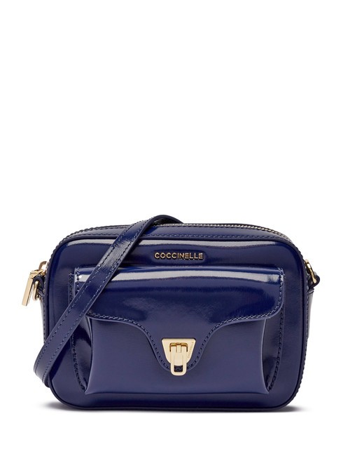 COCCINELLE BEAT SHINY CALF Mini sac bandoulière en cuir brillant bleu roi - Sacs pour Femme