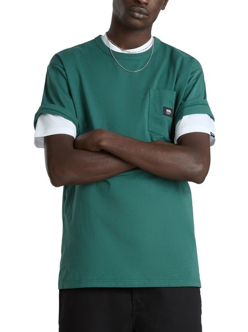 VANS OFF THE WALL II POCKET T-shirt en coton avec poche bistrot vert - T-shirt