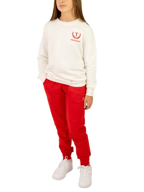 TRUSSARDI STRAUB KIDS Survêtement sweat et pantalon blanc cassé/rouge - Survêtements pour enfants