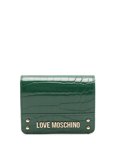 LOVE MOSCHINO SHINY CROCO Portefeuille femme vert - Portefeuilles Femme