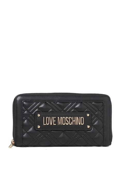 LOVE MOSCHINO QUILTED L Portefeuille zippé Noir - Portefeuilles Femme