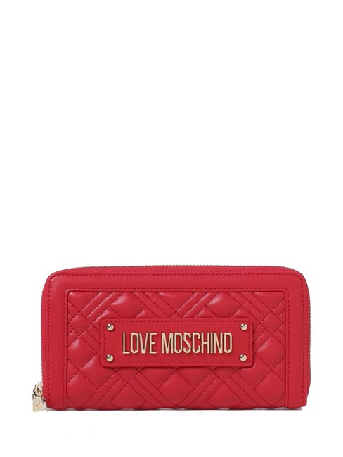 LOVE MOSCHINO QUILTED L Portefeuille zippé ROUGE - Portefeuilles Femme