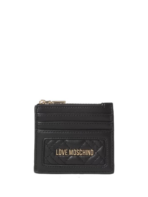 LOVE MOSCHINO QUILTED  Porte-cartes / Porte-monnaie  Noir - Portefeuilles Femme