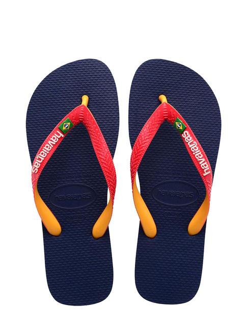 HAVAIANAS BRASIL MIX Tongs BRASIL MIX bleu marine/rouge rubis - Chaussures unisexe