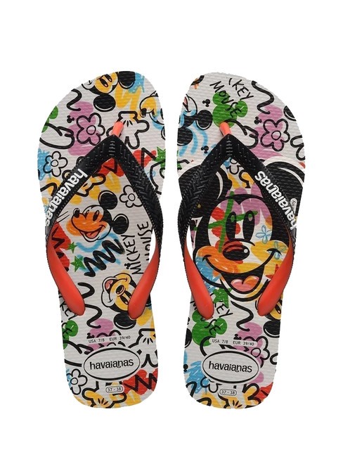 HAVAIANAS DISNEY STYLISH Tongs beige/noir/orange sanguine - Chaussures unisexe