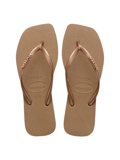 HAVAIANAS SQUARE LOGO Tongs rosegold rosegold - Chaussures Femme