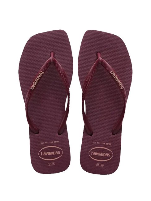 HAVAIANAS SQUARE LOGO Tongs terre violette - Chaussures Femme