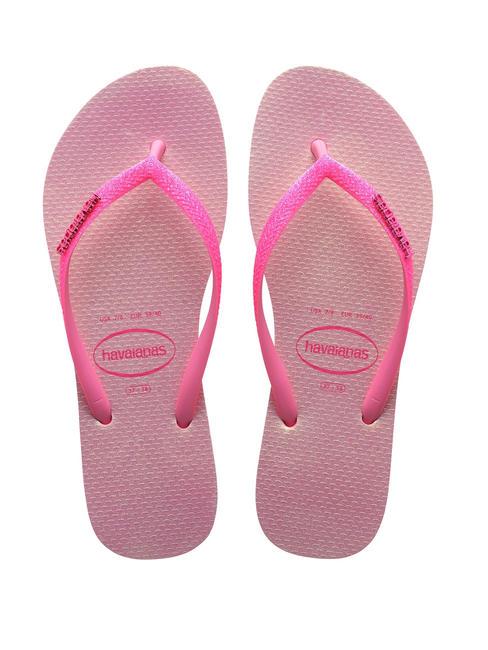 HAVAIANAS SLIM GLITTER IRIDESCENT Tongs limonade rose - Chaussures Femme