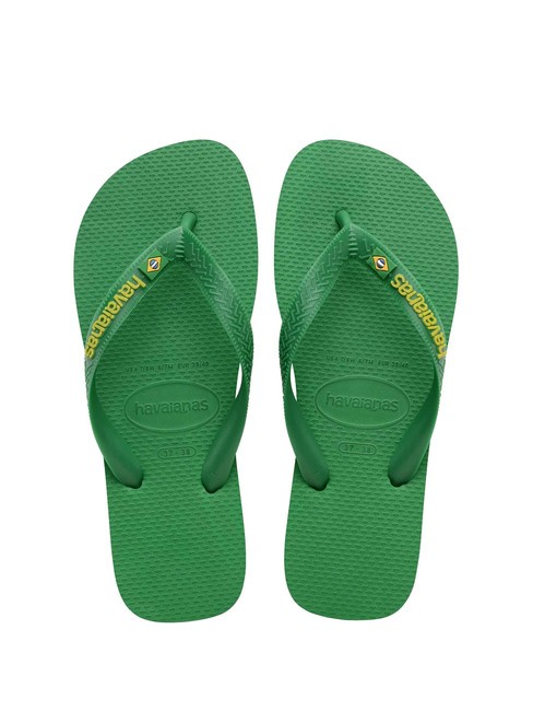 HAVAIANAS BRASIL LOGO NEON Tongs vert patria / jaune citrique - Chaussures unisexe