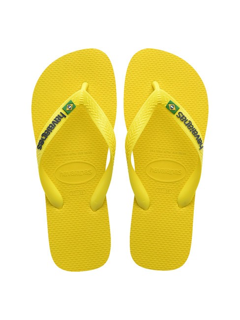 HAVAIANAS BRASIL LOGO NEON Tongs jaune citron/jaune citron - Chaussures unisexe