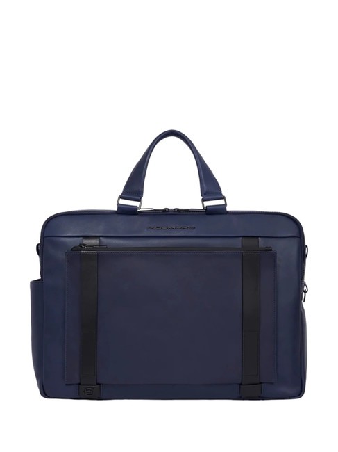 PIQUADRO DAVID Mallette en cuir pour ordinateur portable 15,6" bleu - Porte Documents Travail