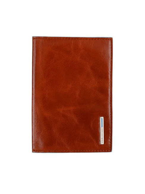 PIQUADRO BLUE SQUARE Porte-passeport en cuir ORANGE - Accessoires Voyage