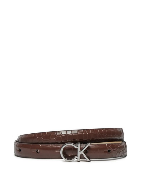 CALVIN KLEIN DAILY Ceinture en cuir croco de laboratoire de chocolat - Ceintures