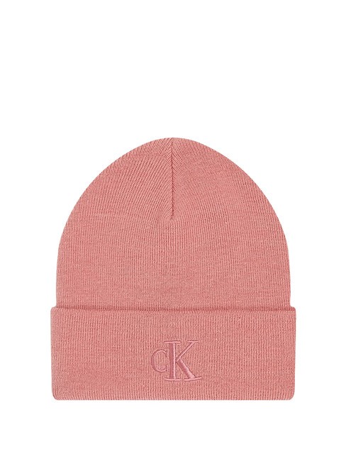 CALVIN KLEIN CK JEANS MONOGRAM EMBRO  Bonnet en polyester recyclé rose poussiéreuse - Écharpes