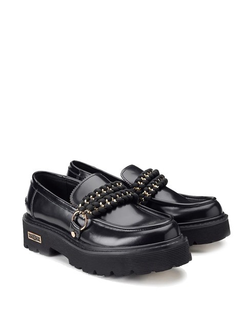 CULT SLASH 4353 Mocassins plateforme en cuir noir - Chaussures Femme