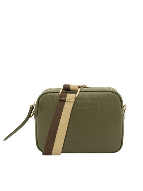 LESAC LUCIA Sac porté épaule double en cuir Dollar olive - Sacs pour Femme