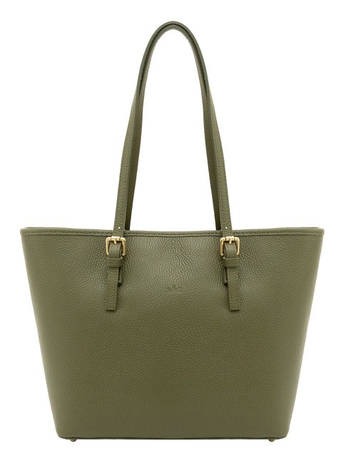 LESAC CHIARA Sac cabas en cuir Dollar olive - Sacs pour Femme