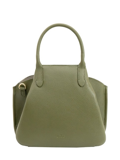 LESAC ALICE Sac à main en cuir avec bandoulière olive - Sacs pour Femme