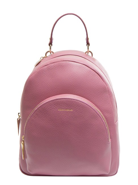 COCCINELLE ALPHA Sac à dos rond en cuir avec poche pulpe rose - Sacs pour Femme