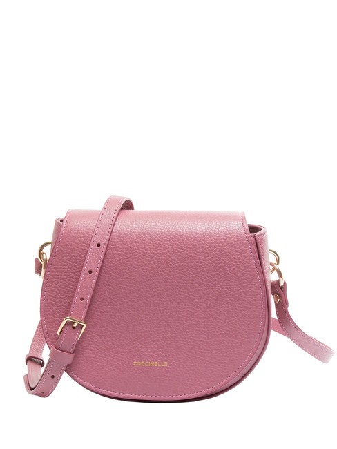 COCCINELLE ALPHA Sac bandoulière en cuir à rabat pulpe rose - Sacs pour Femme