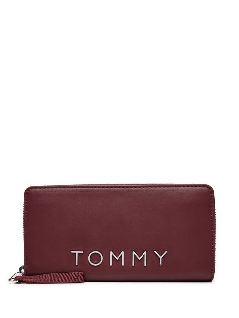 TOMMY HILFIGER TOMMY JEANS CITY BOLD  Portefeuille zippé rouge profond - Portefeuilles Femme