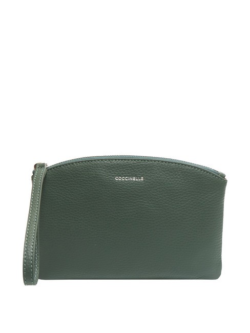 COCCINELLE ROUNDED ENVELOPE Pochette en cuir avec manchette feuilles de chou frisé - Sacs pour Femme