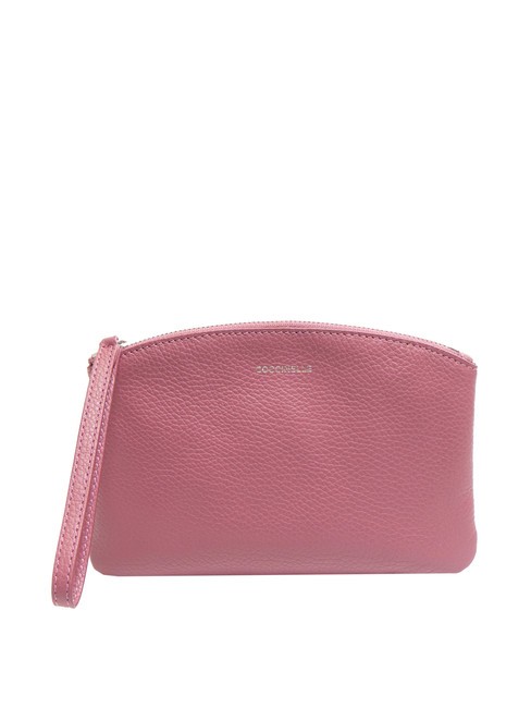 COCCINELLE ROUNDED ENVELOPE Pochette en cuir avec manchette pulpe rose - Sacs pour Femme