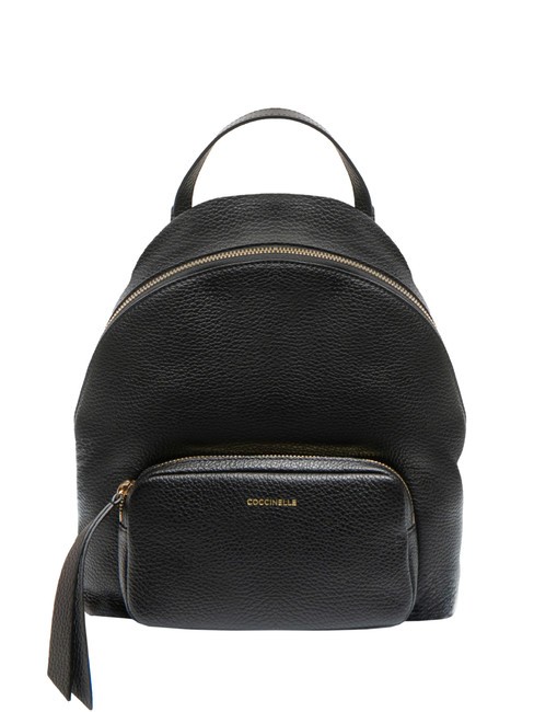 COCCINELLE JEN Sac à dos rond en cuir avec poche Noir - Sacs pour Femme